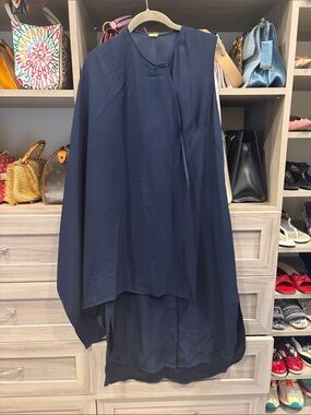 Adam Lippes Navy Blue Midi Dress